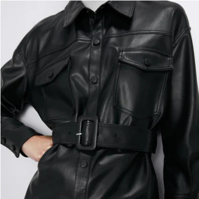 Vrouwen Leren Trenchcoat | Lorren