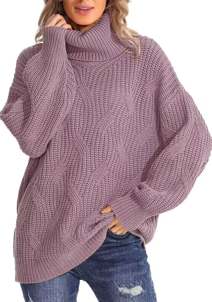 Vrouwen Kabelgebreide Turtleneck Trui | Angelique Trui