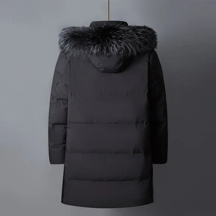 Heren Bont capuchon en geritste Winterjas | Bastian Jas