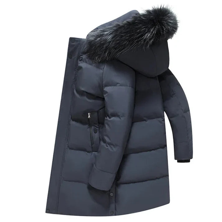 Heren Bont capuchon en geritste Winterjas | Bastian Jas
