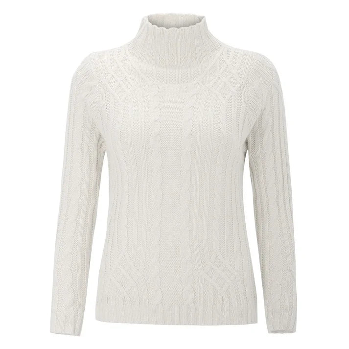 Vrouwen kabelgebreide turtleneck trui | Yelry Trui