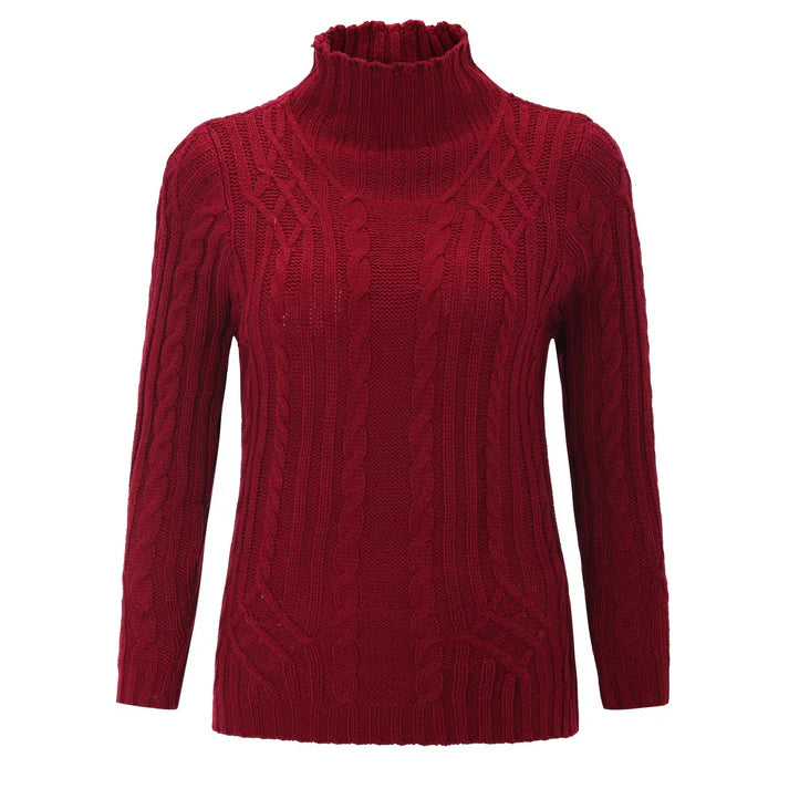 Vrouwen kabelgebreide turtleneck trui | Yelry Trui