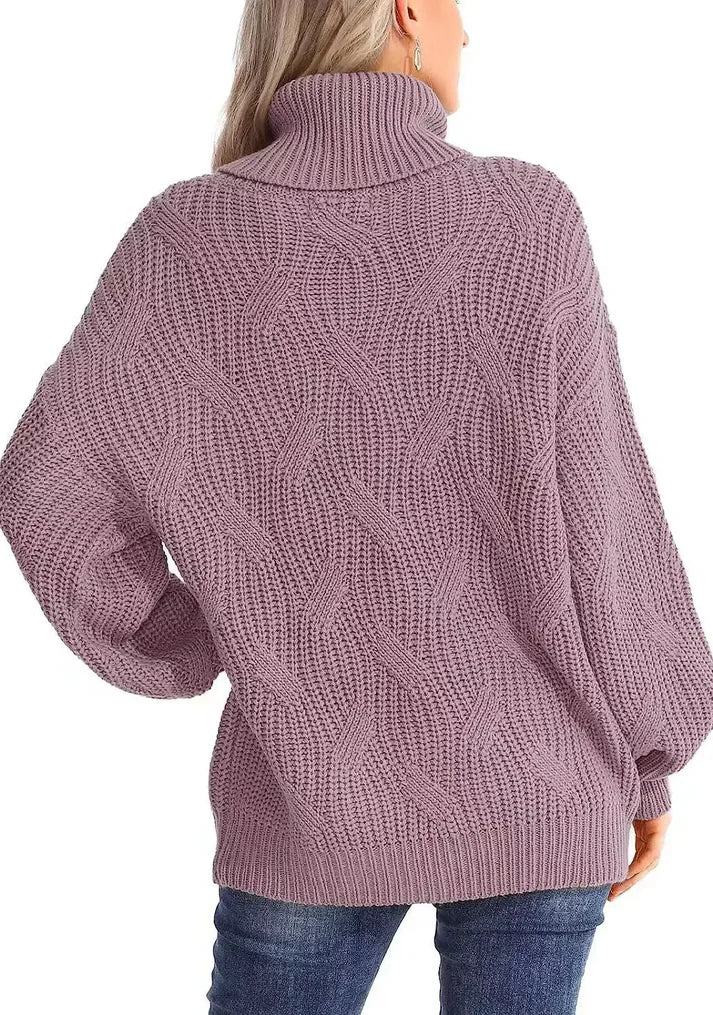 Vrouwen Kabelgebreide Turtleneck Trui | Angelique Trui