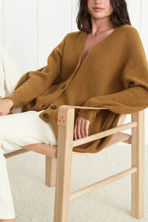 Losse V-Hals vest met Knopen | Uma Vest
