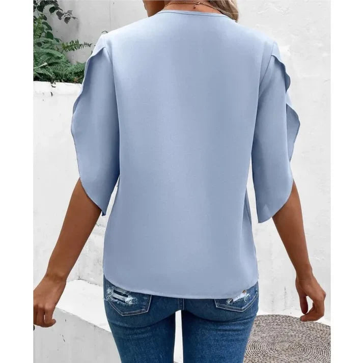 V-hals Blouse met Kant | Verda Blouse