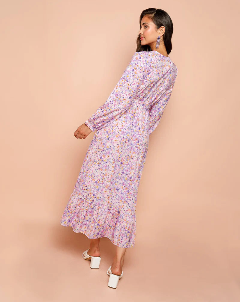 Jurk Met Bloemen patroon | Lila