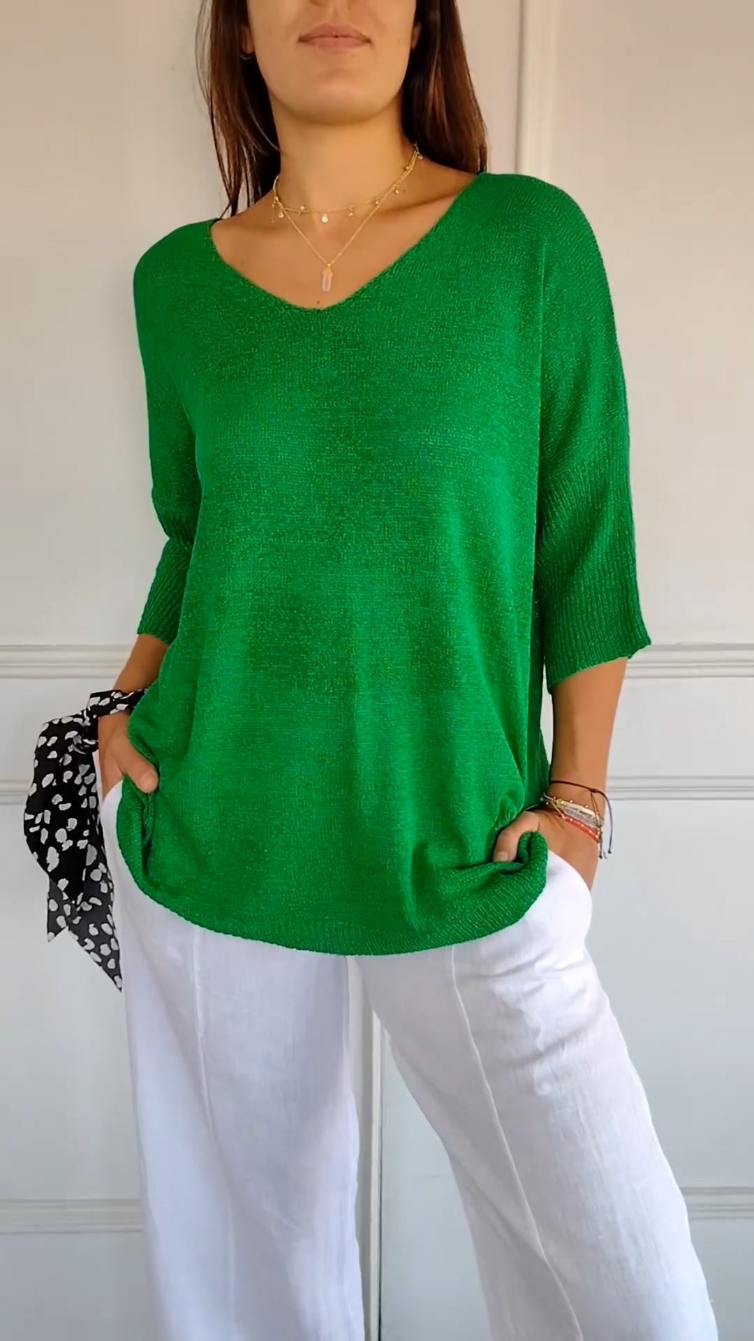 Gebreide Shirt met V-Hals | Maya