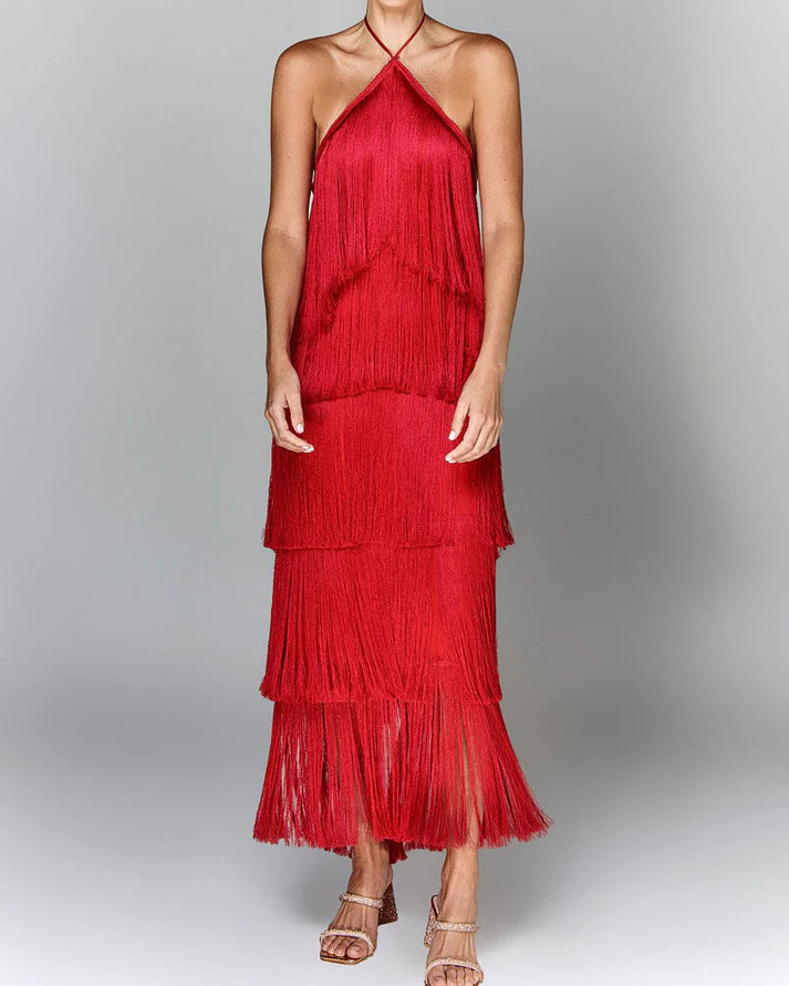 Elegante Halterjurk met Kwastjes | Valery Jurk