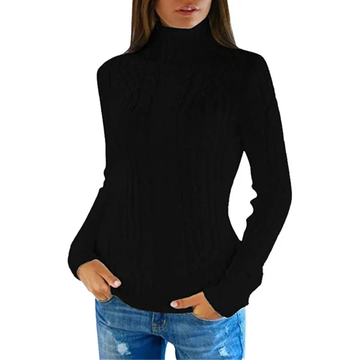 Vrouwen kabelgebreide turtleneck trui | Yelry Trui