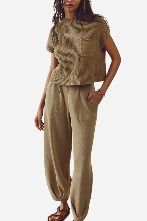 Gebreide Top en Broek Set | Vicky Set