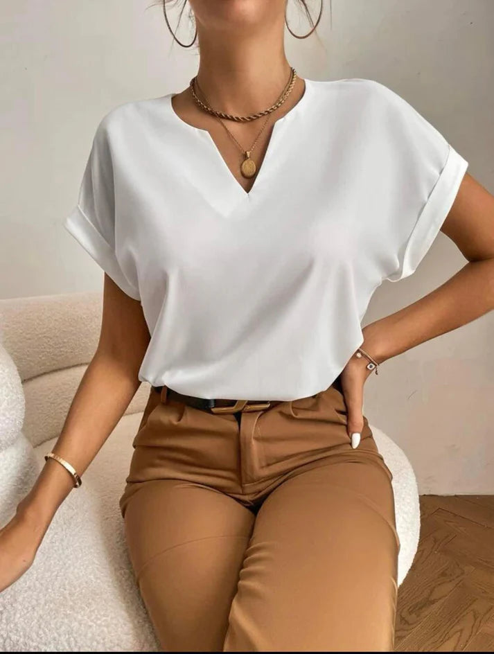 Eenvoudige Korte Mouwen Blouse | Venny Blouse