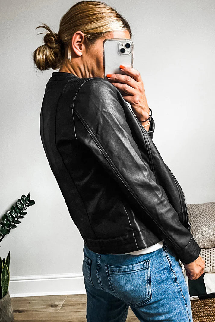 Vrouwen kunstleer Bomberjack | Xareni Jas