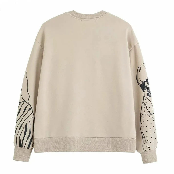 Trendy Bedrukt Sweatshirt | Alycha Shirt