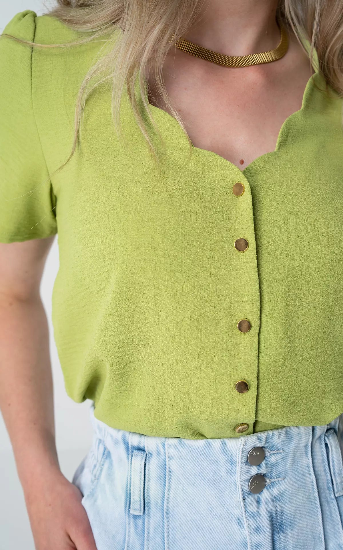 Top met V-hals en Knoopjes | Maria