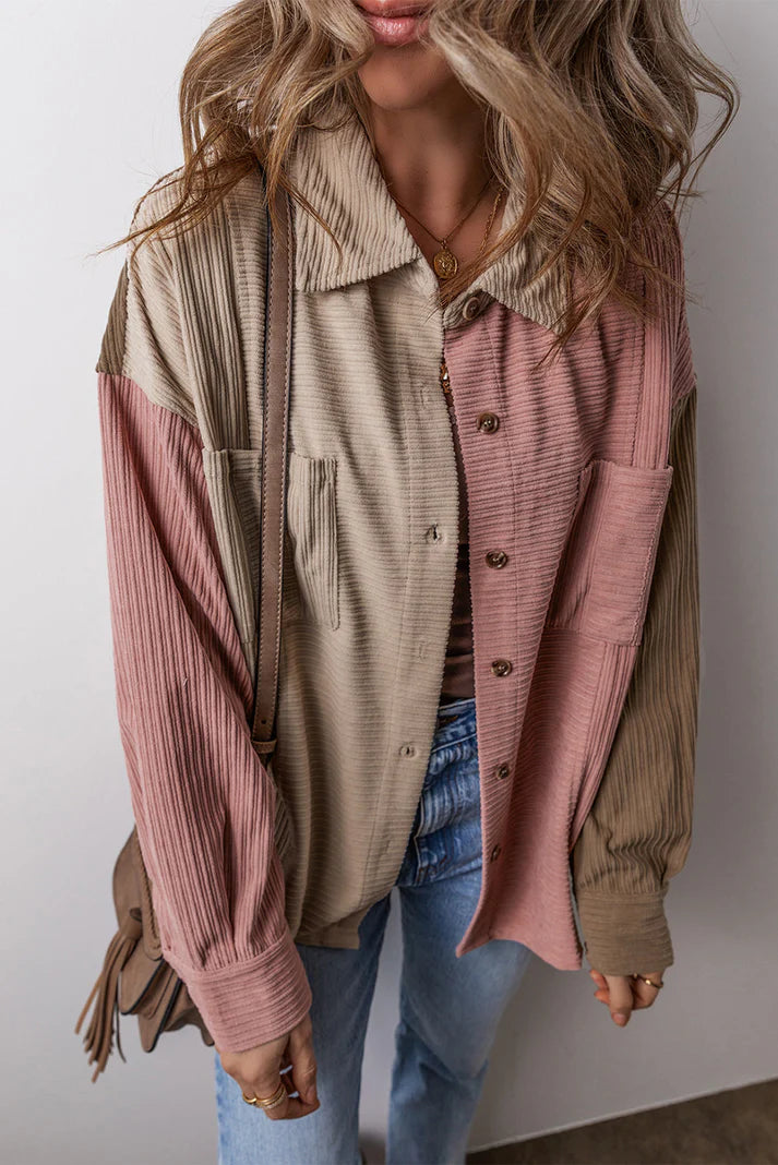 Vrouwen Kleurblok Corduroy Shacket | Xavienne Shacket