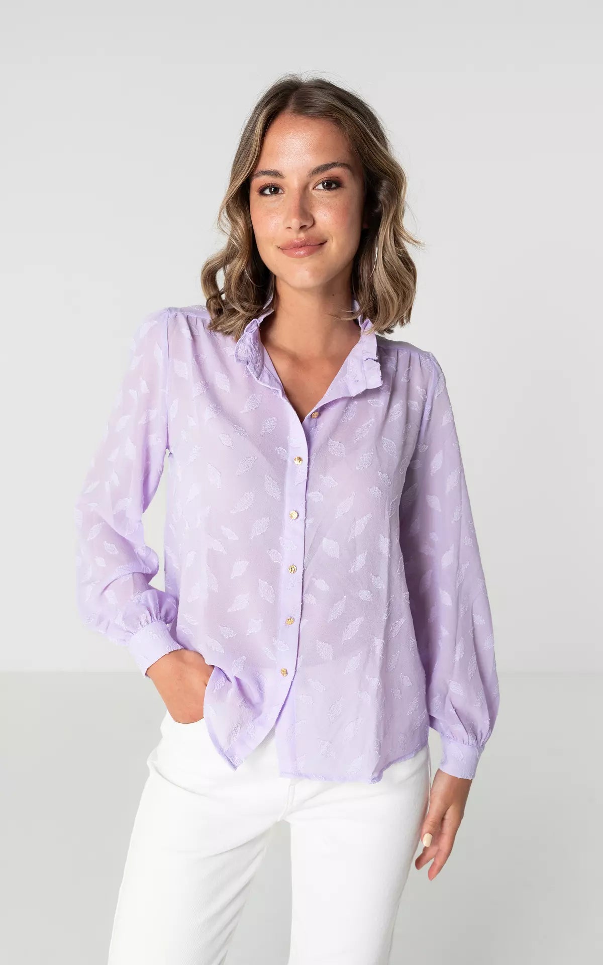 Elegante Blouse Met Patroon | Lila