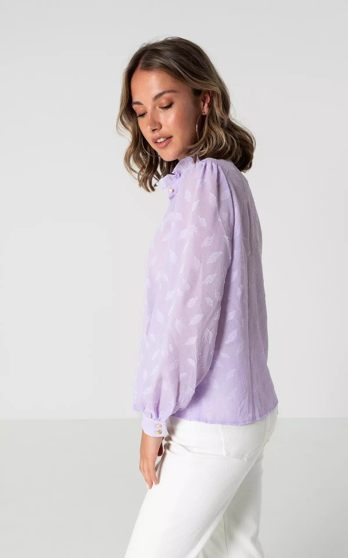 Elegante Blouse Met Patroon | Lila