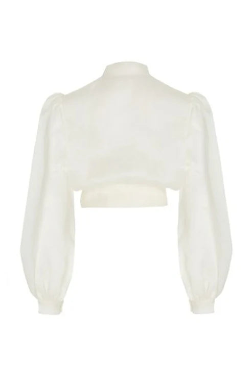 Witte Zijde Satijnen Blouse | Lyra