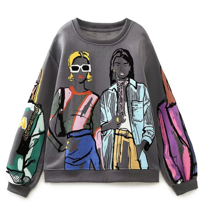 Trendy Bedrukt Sweatshirt | Alycha Shirt