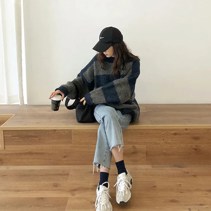 Los Gestreept Winter Trui | Yvena Trui