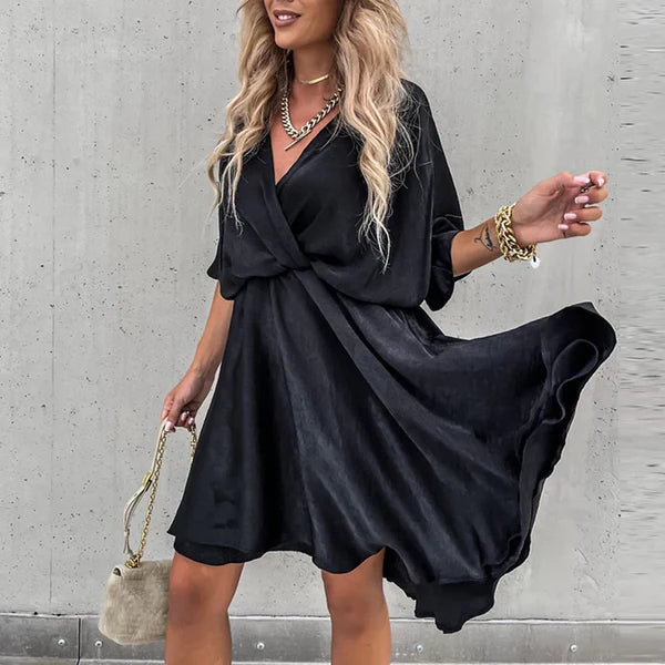 Luxe Elegante Jurk met Hoge Taille | Rose