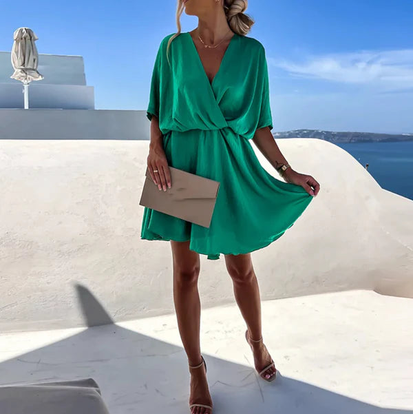 Luxe Elegante Jurk met Hoge Taille | Rose