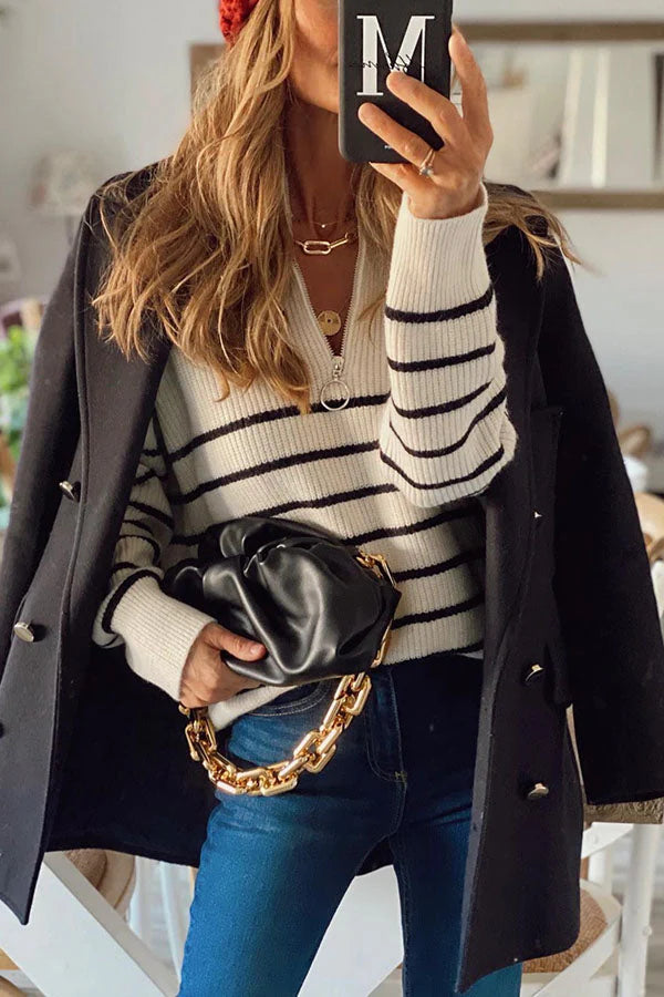 Elegante Trui met Halve Rits | Ulla Trui