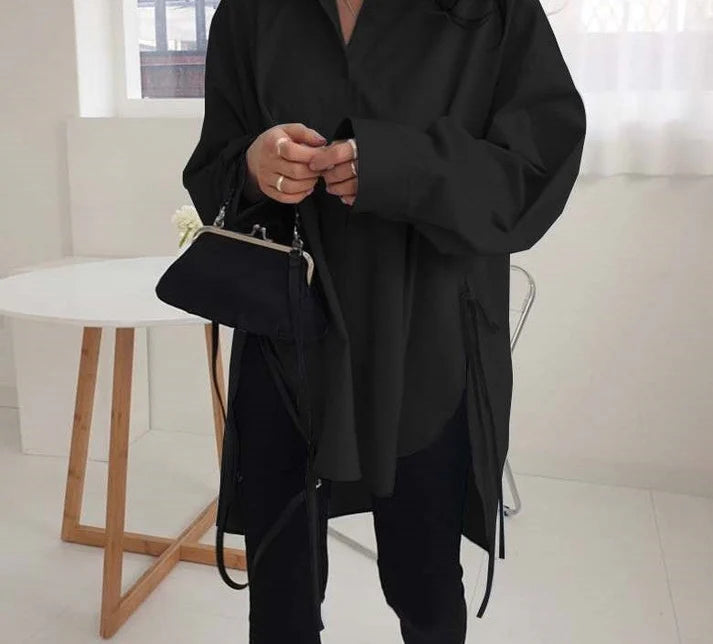 Oversized Lange Mouw Knoop Blouse | Udyta Bloes