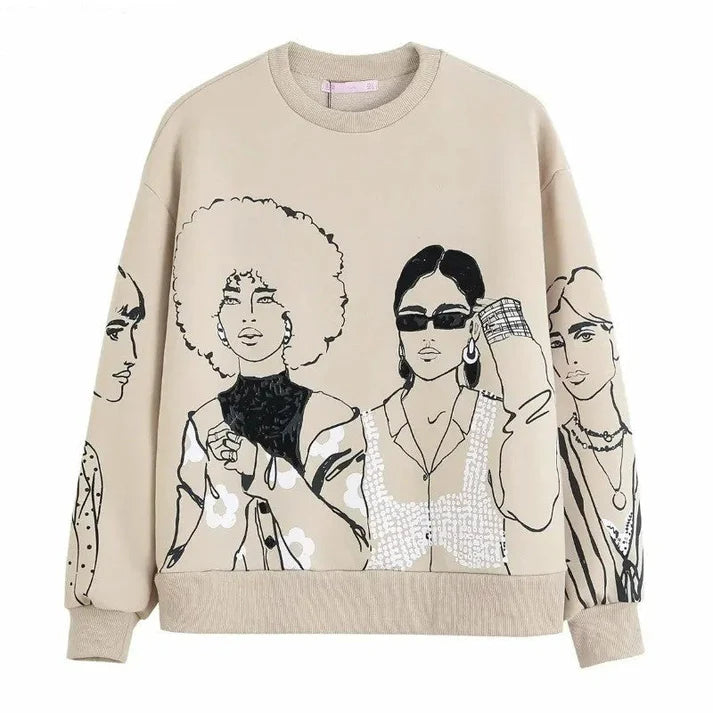 Trendy Bedrukt Sweatshirt | Alycha Shirt