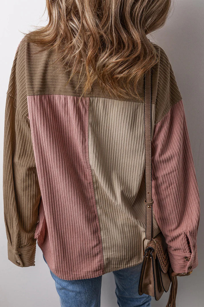 Vrouwen Kleurblok Corduroy Shacket | Xavienne Shacket