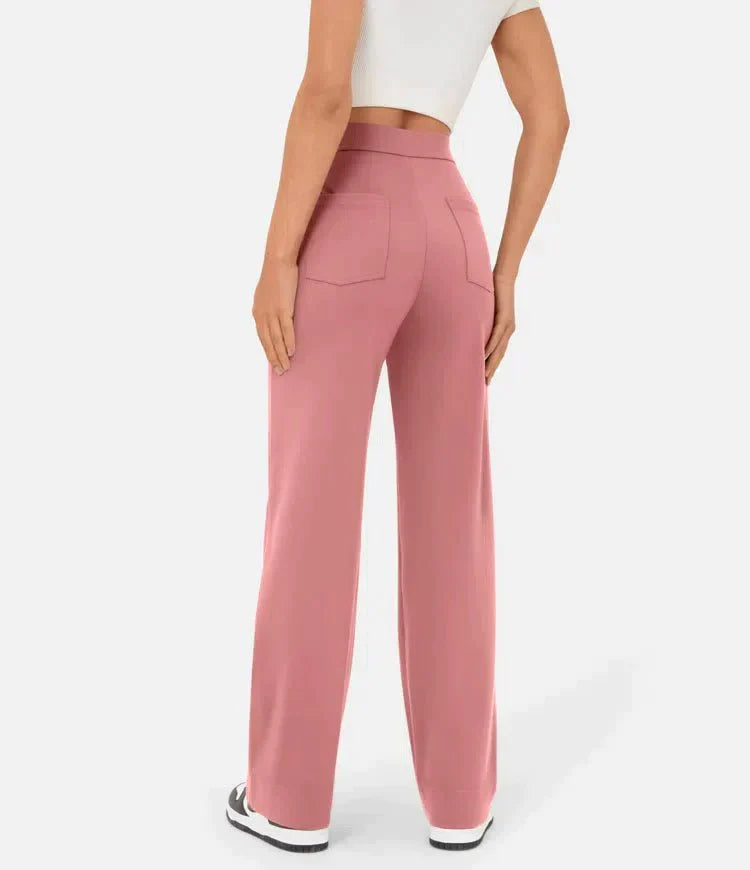 High-wasted elastische broek | Natu