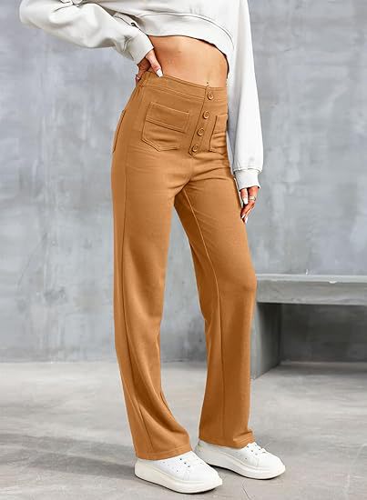 High-wasted elastische broek | Natu
