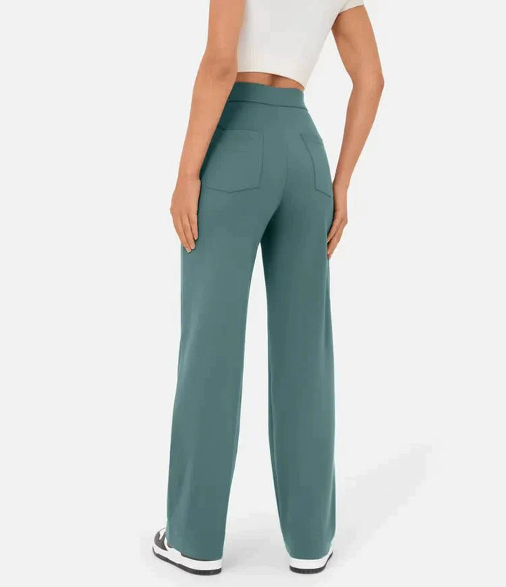 High-wasted elastische broek | Natu