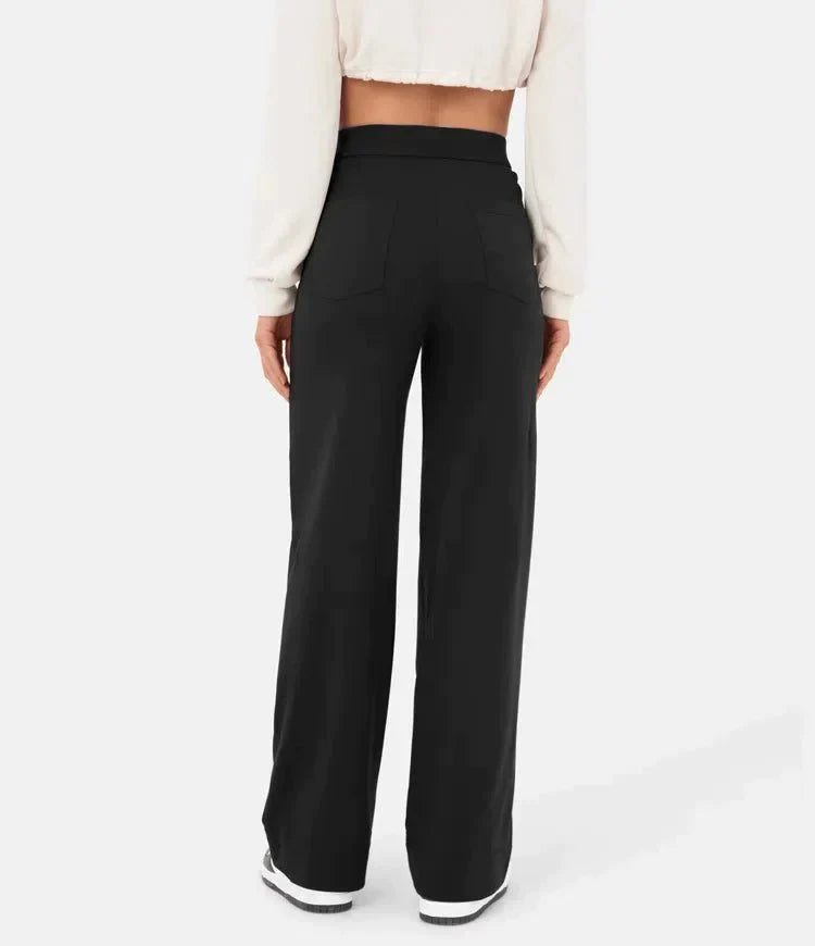 High-wasted elastische broek | Natu