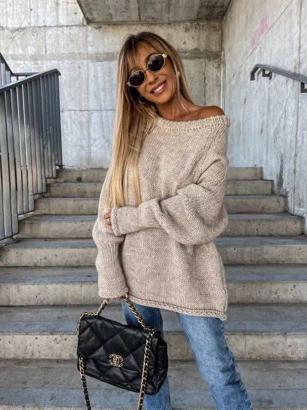 Casual trui met Wijde Hals | Uda Trui