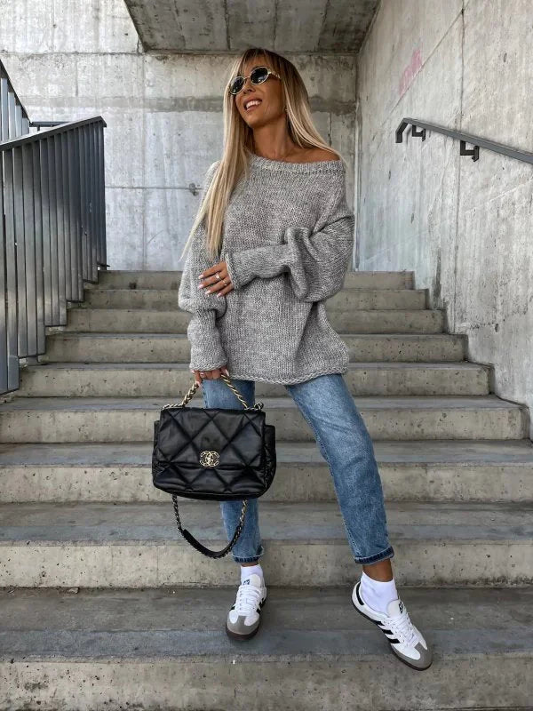 Casual trui met Wijde Hals | Uda Trui