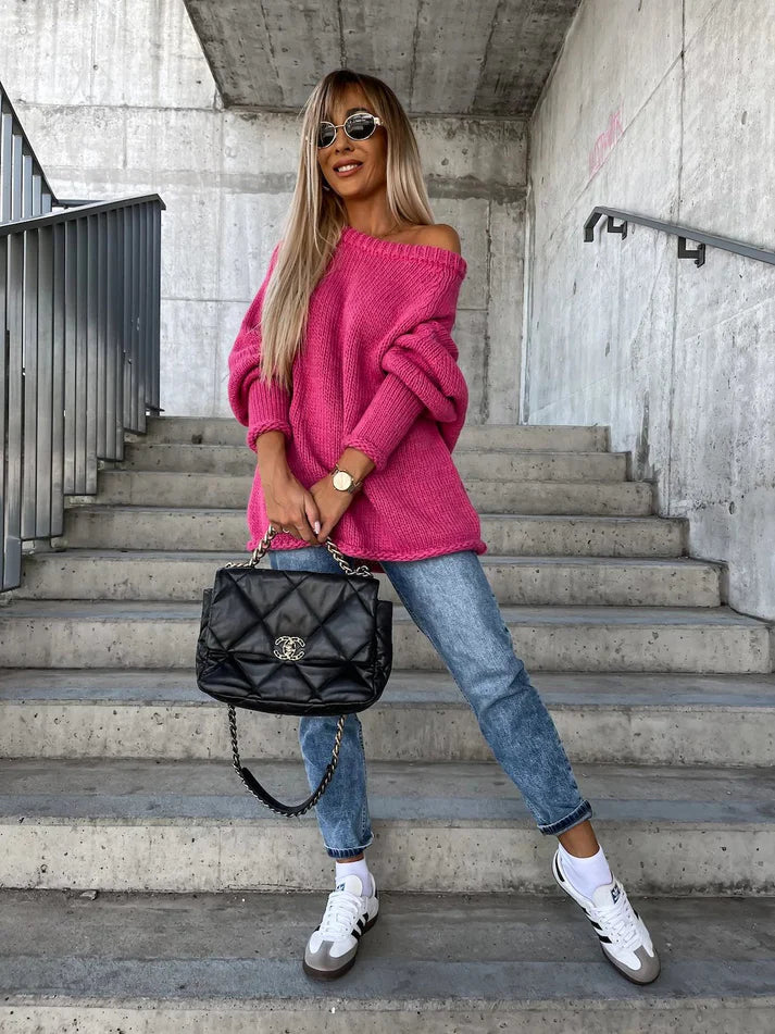 Casual trui met Wijde Hals | Uda Trui