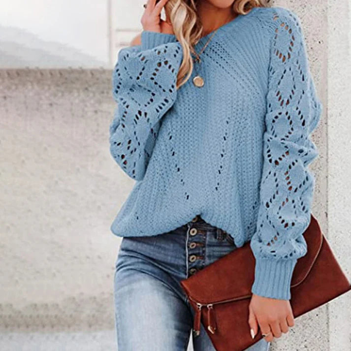 Casual hol gebreide trui | Xiora Trui
