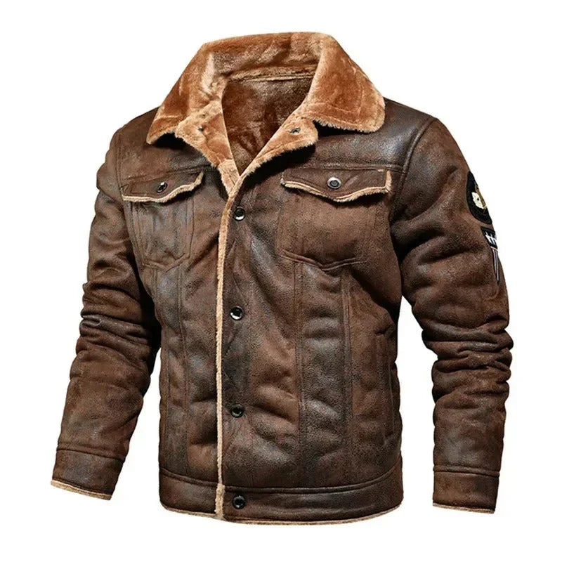 Fleece Leren Jas | Jeric Jas