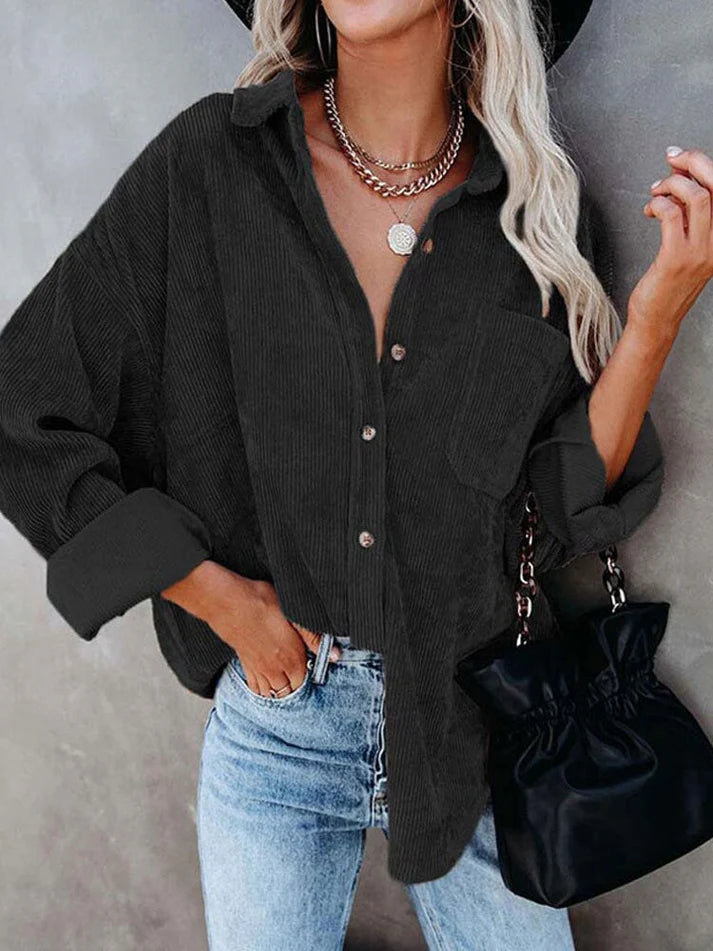 Rib Fluwelen Blouse | Tesma Blouse