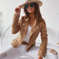 Trendy Faux Suède Bikerjack | Wioletta jas