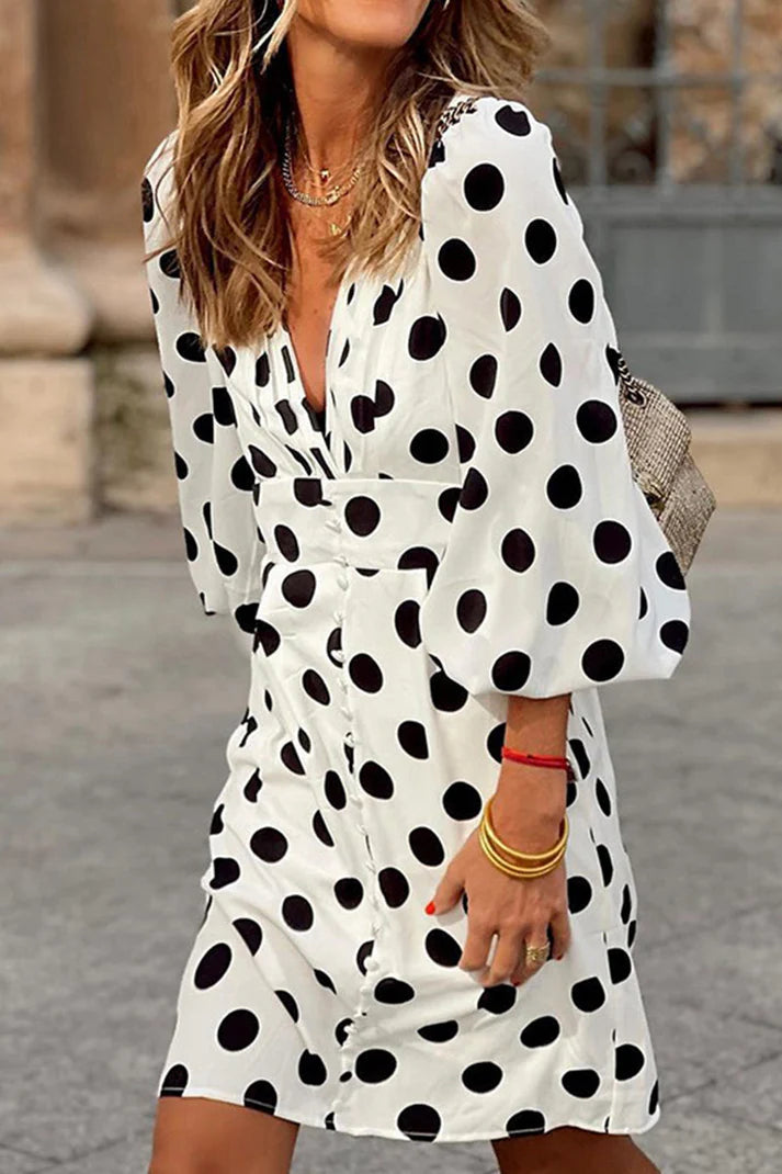 Vrouwen Polka Dot Mini Jurk | Venecia Jurk