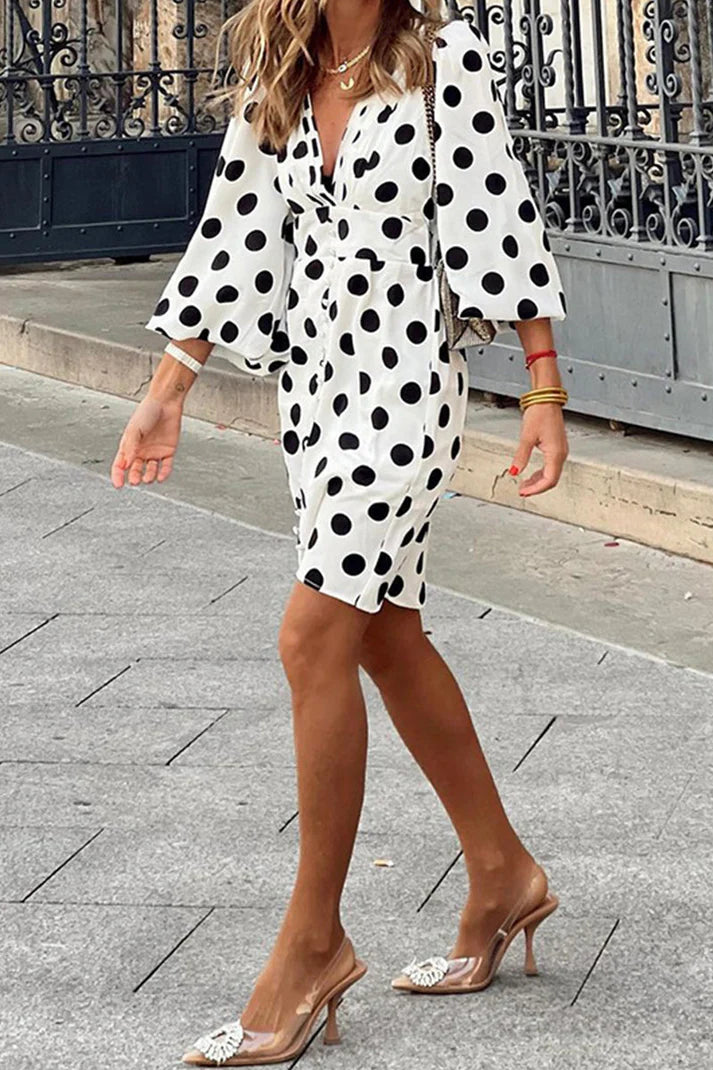 Vrouwen Polka Dot Mini Jurk | Venecia Jurk