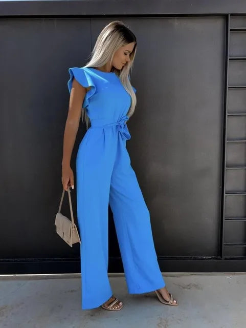Elegante Jumpsuit met Ruches | Peach