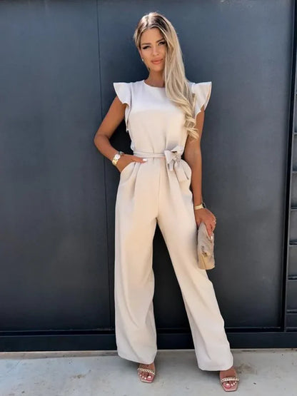 Elegante Jumpsuit met Ruches | Peach