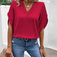 V-hals Blouse met Kant | Verda Blouse