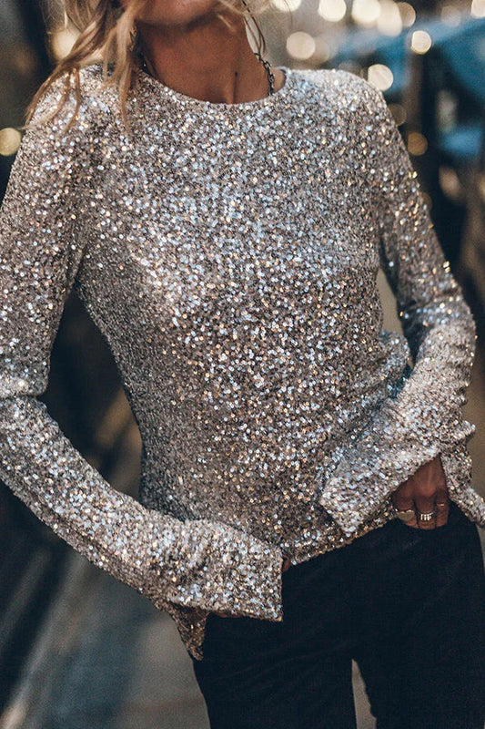 Lange Mouw Sequin Top | Veera Top