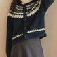 Retro Contrasterend Gebreid Vest met Knopen | Wireth Vest