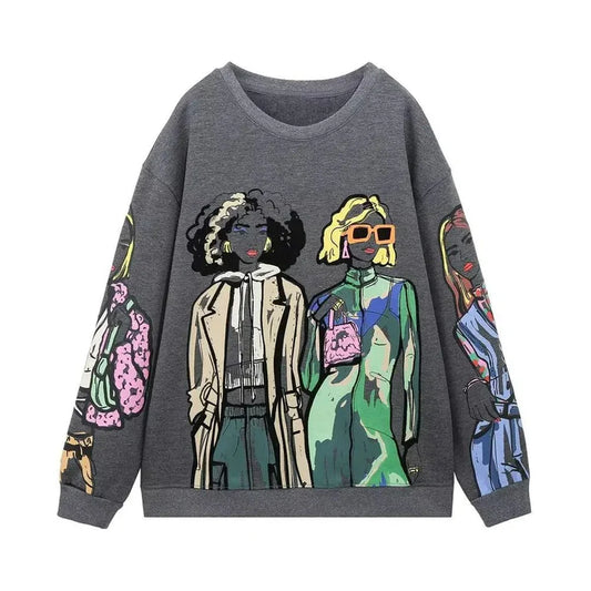 Trendy Bedrukt Sweatshirt | Alycha Shirt