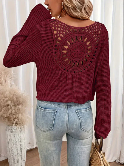 Vrouwen Wafel Lange Mouw Top | Wiliannne Top